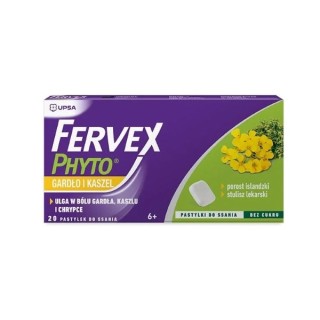 Fervex Phyto Gardło i kaszel 20 pastylek do ssania