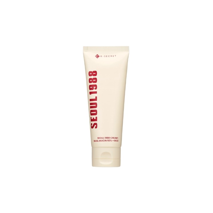 K- SECRET SEOUL 1988 Cream : Snail Mucin 9 3% + Rice Soothing Face Cream with Snail Mucin Filtrate and Rice 100 ml
