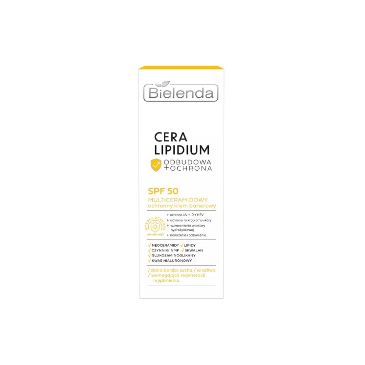 Bielenda Cera Lipidium Multiceramidowy odżywczy Krem do twarzy barierowy SPF50 50 ml