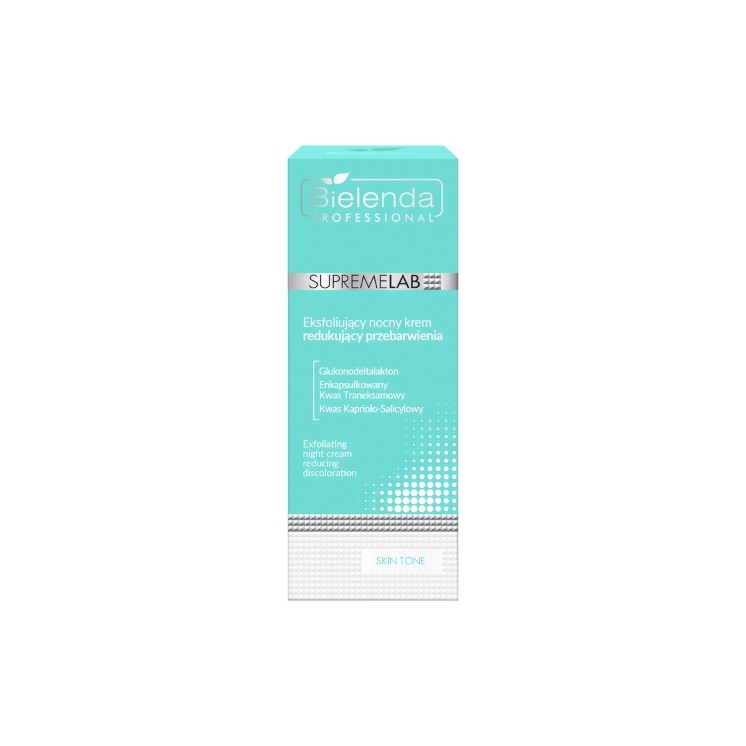 Bielenda Professional SUPREMELAB Skin Tone eksfoliujący Krem do twarzy redukujący przebarwienia na noc 50 ml