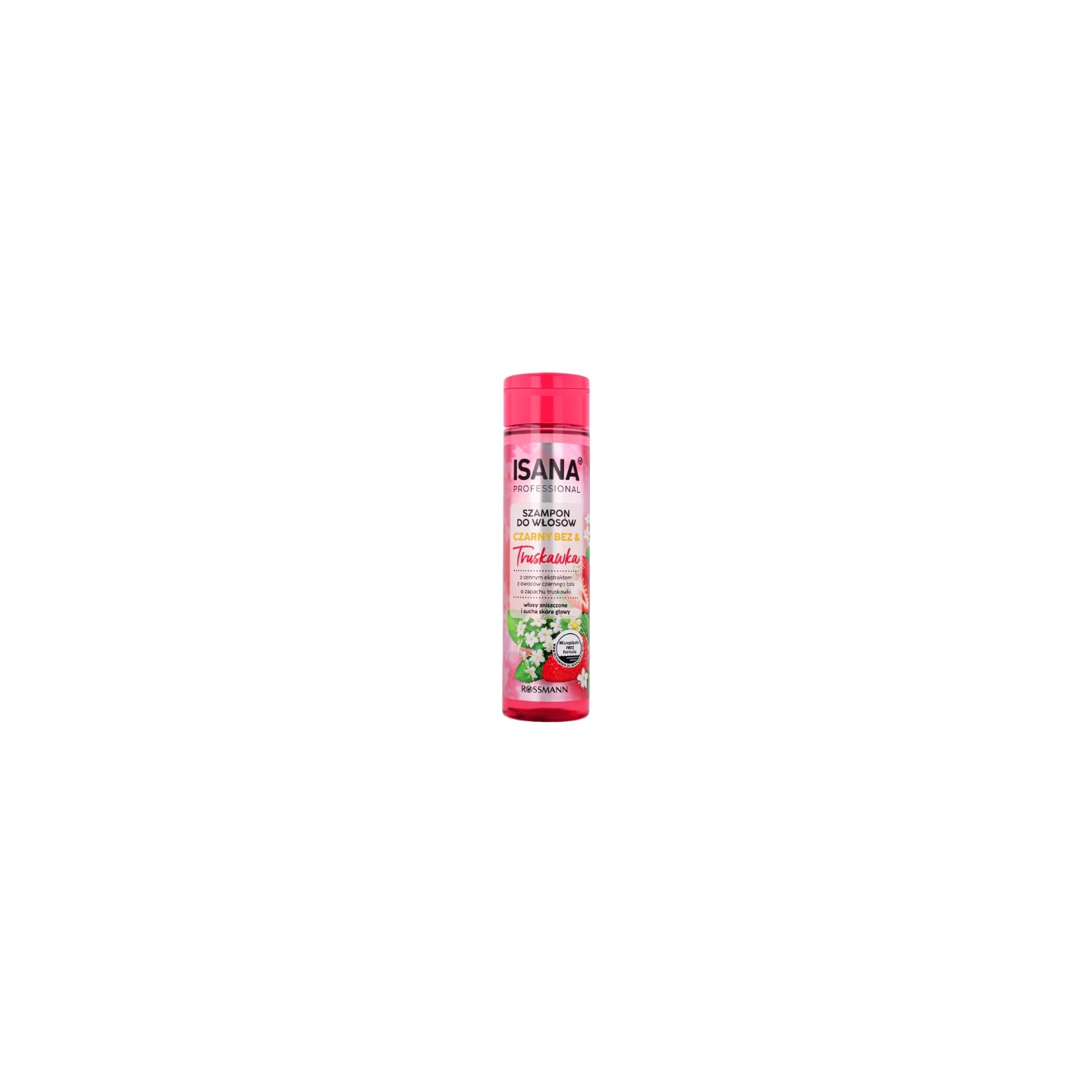 Isana Professional Szampon do włosów zniszczonych i suchej skóry głowy Czarny Bez i Truskawka 250 ml Isana Professional Szampon do włosów zniszczonych i suchej skóry głowy Czarny Bez i Truskawka 250 ml