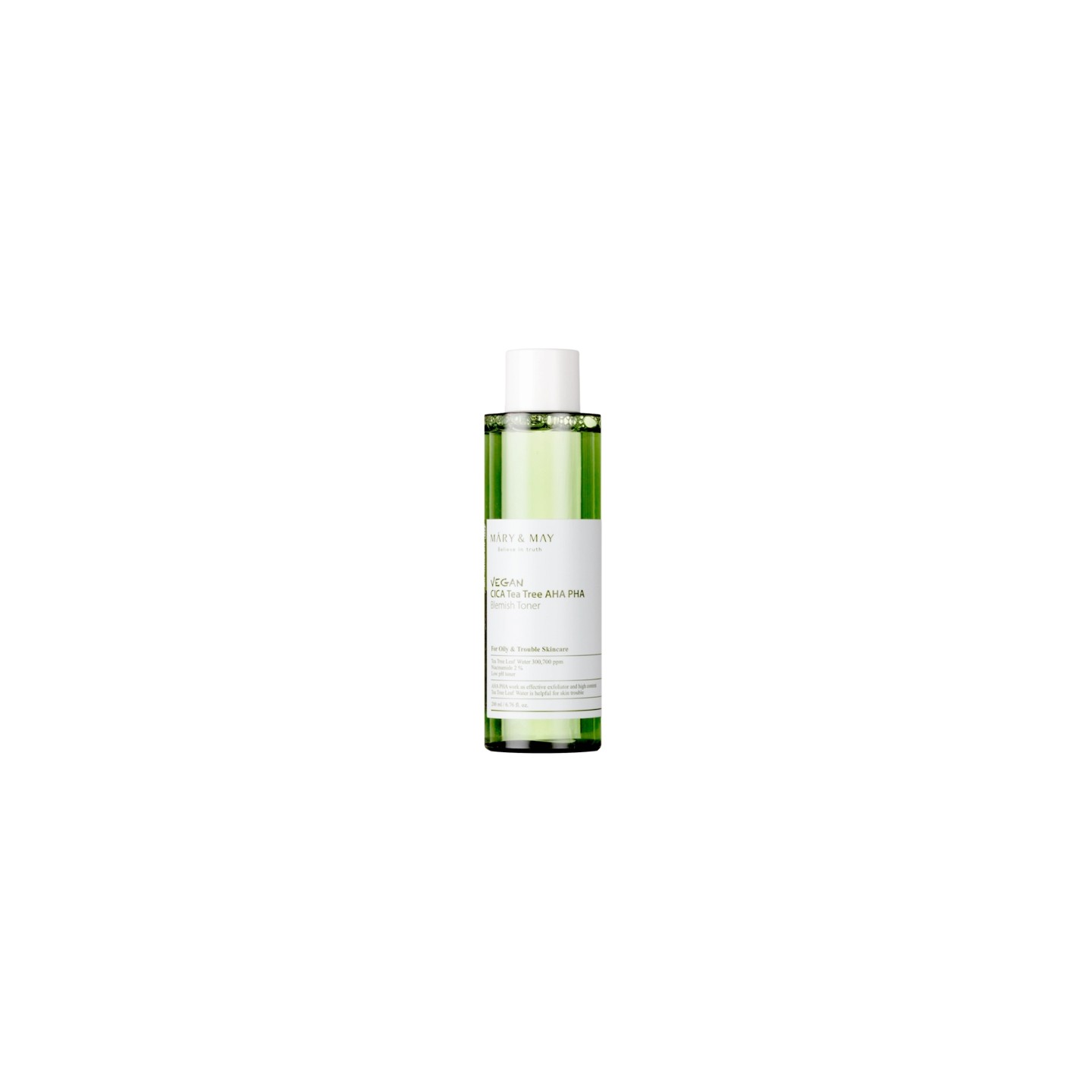 Mary&May Vegan CICA Tea Tree AHA PHA Vegan Toner Acid Toner 200 ml Mary&May Vegan CICA Tea Tree AHA PHA Vegan Toner Acid Toner 200 ml