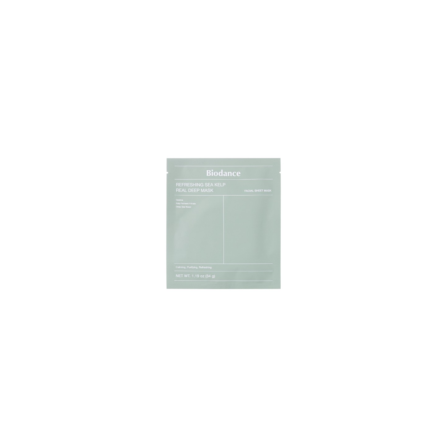 Biodance Refreshing Sea Kelp Real Deep Mask kojąco-nawilżająca Maska do twarzy 1 sztuka 34 g Biodance Refreshing Sea Kelp Real Deep Mask kojąco-nawilżająca Maska do twarzy 1 sztuka 34 g