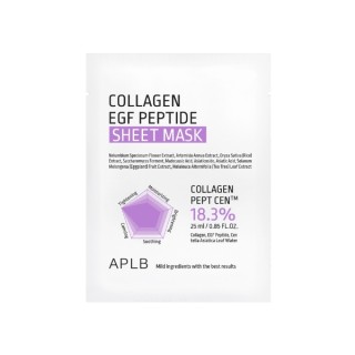 APLB Collagen EGF Peptide Sheet Mask moisturizing and firming face sheet mask 1 piece 25 ml APLB Collagen EGF Peptide Sheet Mask moisturizing and firming face sheet mask 1 piece 25 ml