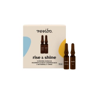 Resibo Rise&Shine 5-dniowa Kuracja rozświetlająco-ujędrniająca z Witaminą C i DMAE 10 sztuk Resibo Rise&Shine 5-dniowa Kuracja rozświetlająco-ujędrniająca z Witaminą C i DMAE 10 sztuk