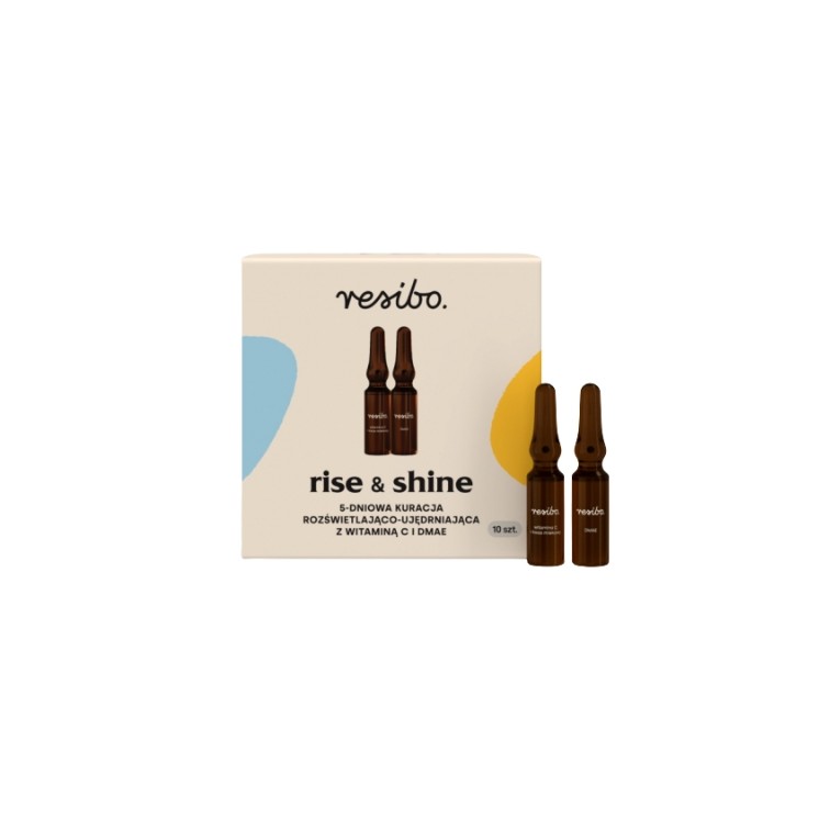 Resibo Rise&Shine 5-dniowa Kuracja rozświetlająco-ujędrniająca z Witaminą C i DMAE 10 sztuk Resibo Rise&Shine 5-dniowa Kuracja rozświetlająco-ujędrniająca z Witaminą C i DMAE 10 sztuk