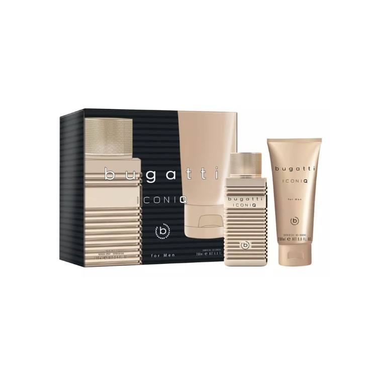 Bugatti Zestaw prezentowy: Woda toaletowa dla mężczyzn 100 ml + Żel pod prysznic 200 ml Iconiq  Bugatti Zestaw prezentowy: Woda toaletowa dla mężczyzn 100 ml + Żel pod prysznic 200 ml Iconiq