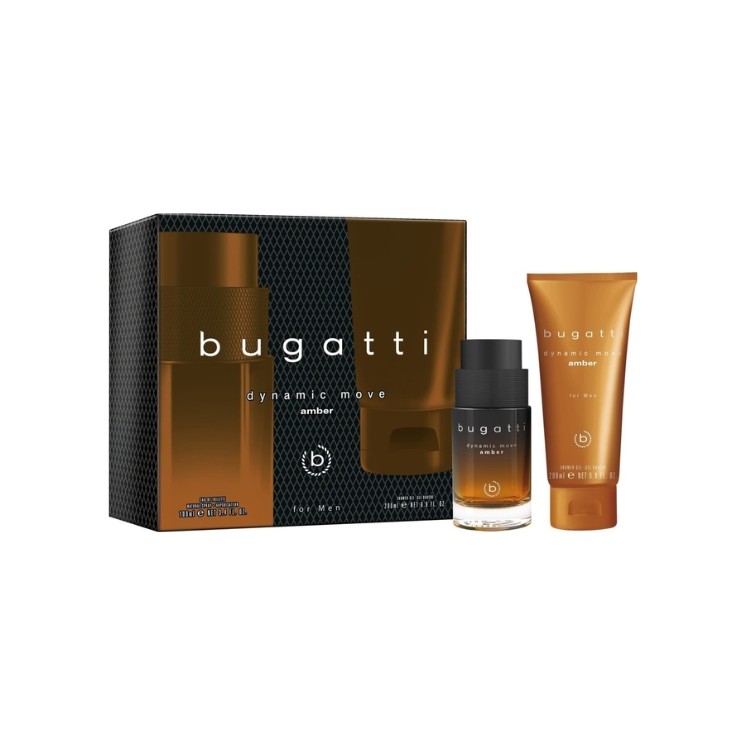 Bugatti Zestaw prezentowy: Woda toaletowa dla mężczyzn 100 ml + Żel pod prysznic 200 ml Dynamic Move Amber Bugatti Zestaw prezentowy: Woda toaletowa dla mężczyzn 100 ml + Żel pod prysznic 200 ml Dynamic Move Amber