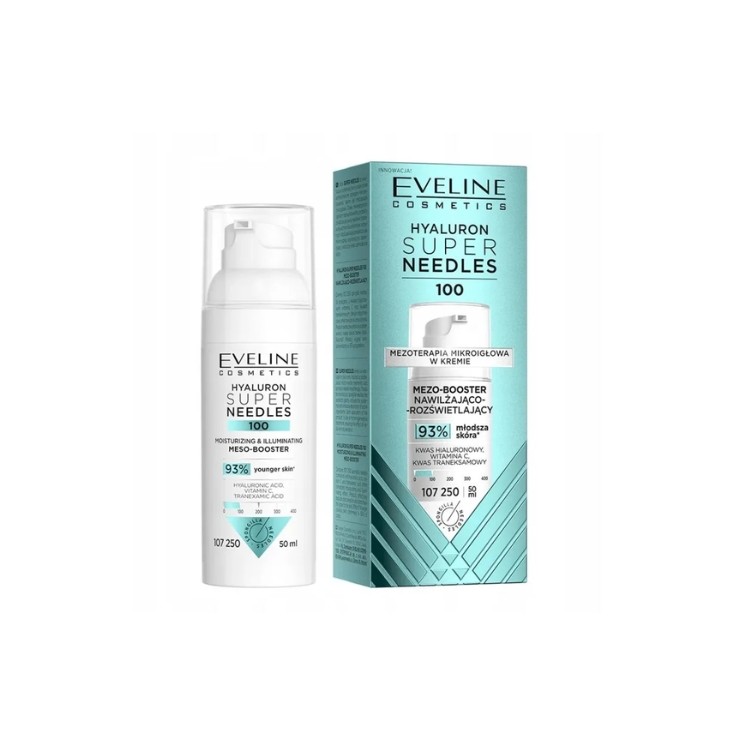 Eveline Hyaluron Super Needles 100 Mezo- booster moisturizing and brightening 50 ml