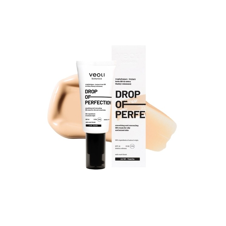 Veoli Botanica Drop of Perfection smoothing and covering BB Cream for oily and combination skin /2.0W/ Vanilla 30 ml