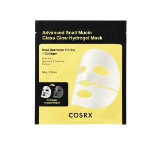 COSRX Advanced Snail Mucin Glass Glow Hydrogel Mask Set of hydro gel masks with snail mucus 34 g x 3 pieces