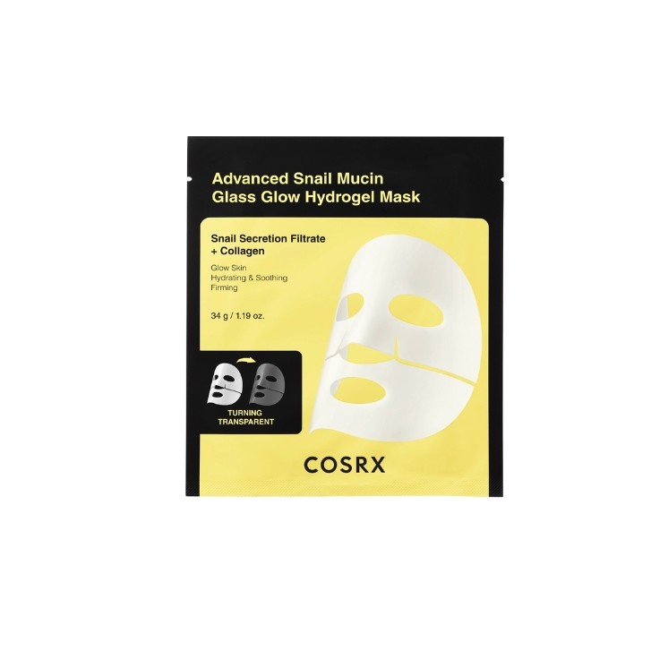 COSRX Advanced Snail Mucin Glass Glow Hydrogel Mask Zestaw Masek hydrożelowych ze śluzem ślimaka 34 g x 3 sztuki