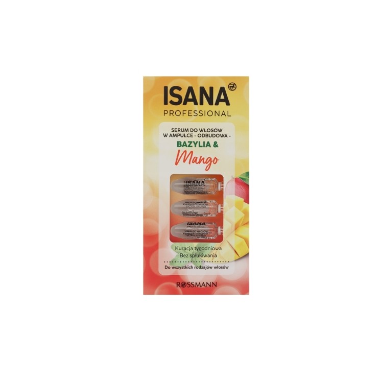 Isana Professional Serum do włosów w ampułkach Bazylia & Mango 7x3ml
