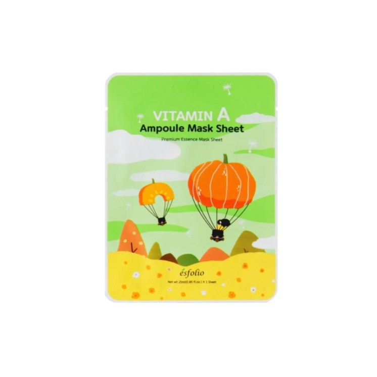 Esfolio Vitaimin A Ampoule Sheet Mask łagodząca Maska do twarzy z Witaminą A 25 ml