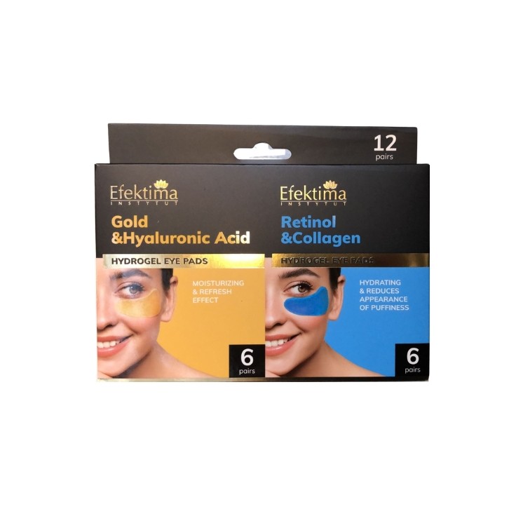 Efektima Gold & Hyaluronic and Retinol & Collagen hydro gel eye patches 12 pairs