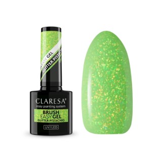 Claresa Brush Easy Gel Glitter Gel in a Bottle with a Brush Pistachio 5 g