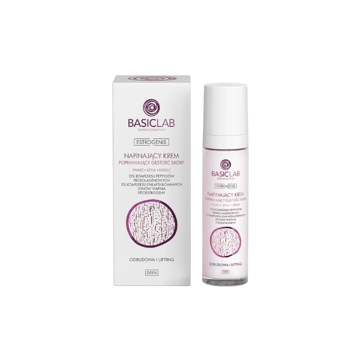 BasicLab Estrogenis napinający Krem do twarzy poprawiający gęstość skóry na dzień 50 ml