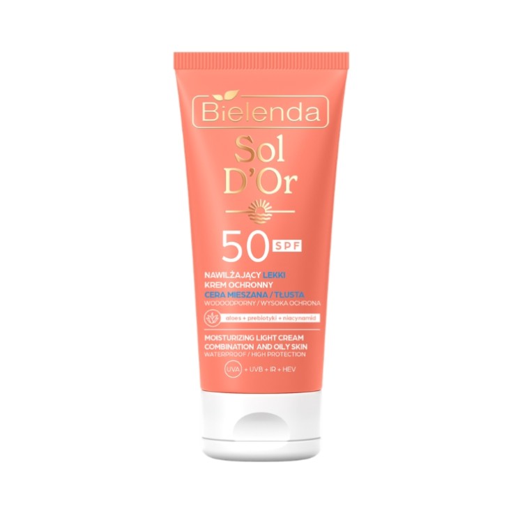 Bielenda Sol D'OR lekki ochronny Krem do twarzy SPF50 skóra mieszana i tłusta 50 ml