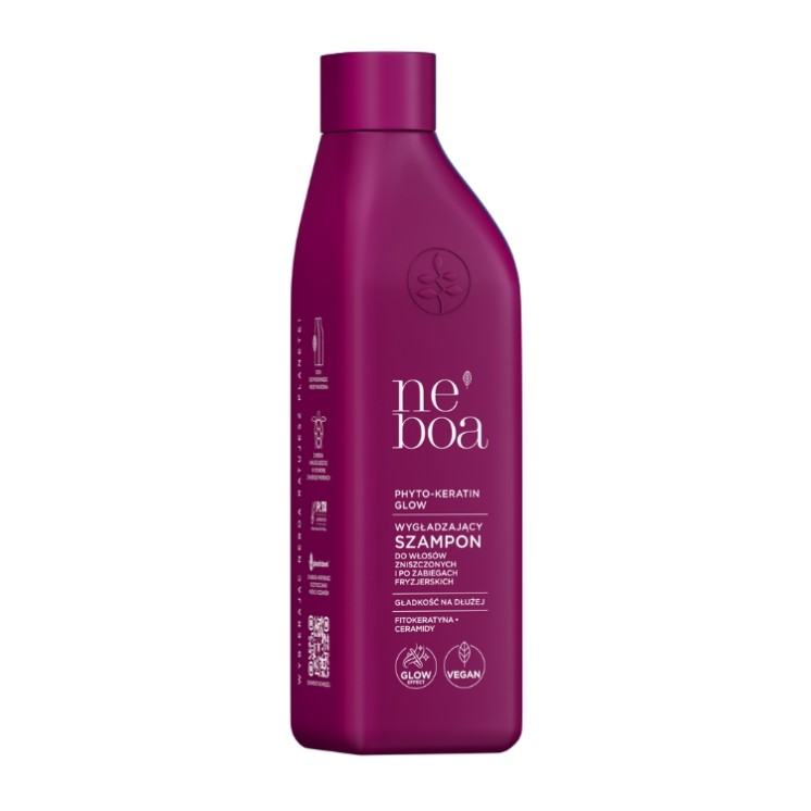 Neboa Phyto-Keratin Glow wygładzający Szampon do włosów zniszczonych i po zabiegach fryzjerskich 300 ml