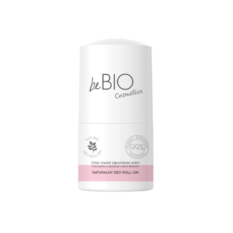 BeBio Cosmetics naturalny Dezodorant roll-on Chia i Kwiat japońskiej wiśni 50 ml