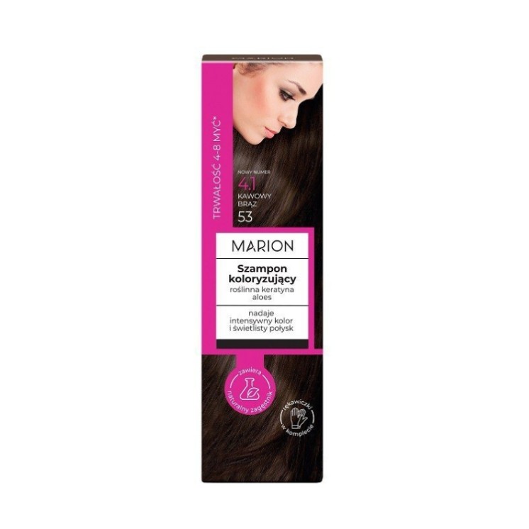 Marion Szampon koloryzujący 4-8 myć /4.1/ Kawowy Brąz 100 ml