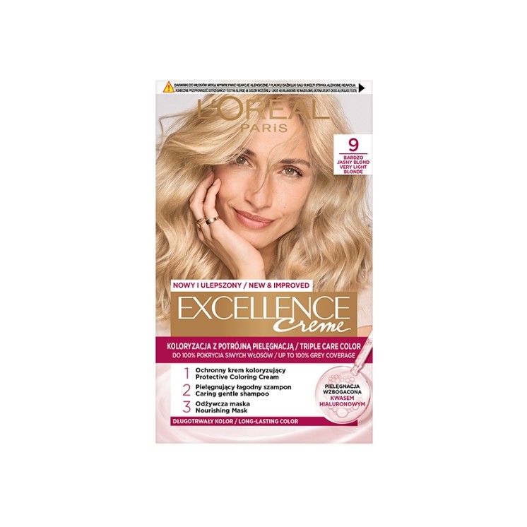 L'oreal Excellence Creme Farba do włosów /9/ Bardzo Jasny Blond