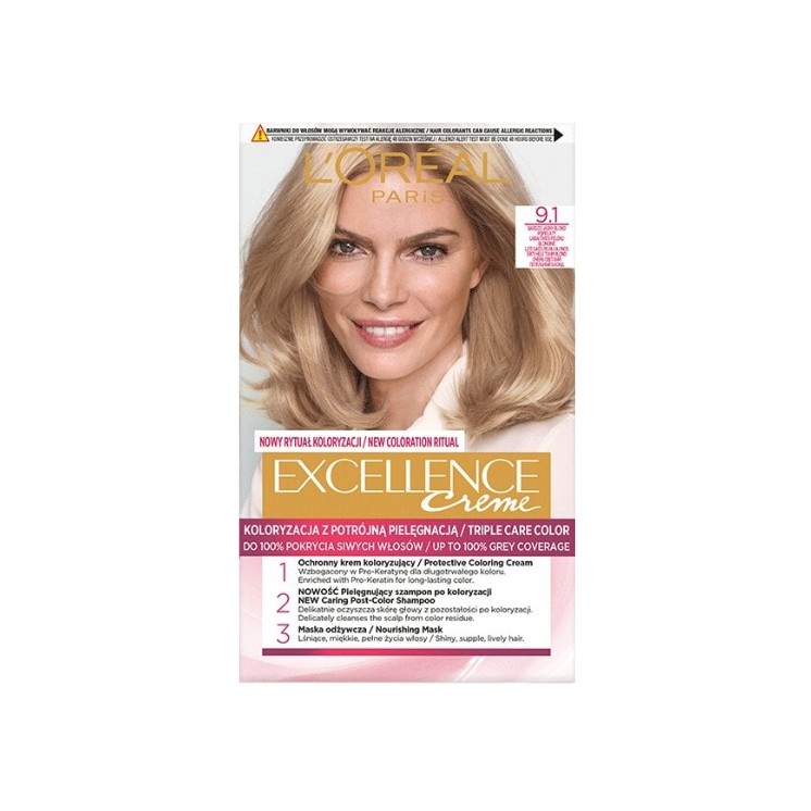 L'oreal Excellence Creme Hair dye /9.1/ Very Light Ash Blond