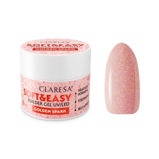 Claresa Soft & Easy Żel budujący do paznokci Golden Spark 45 g