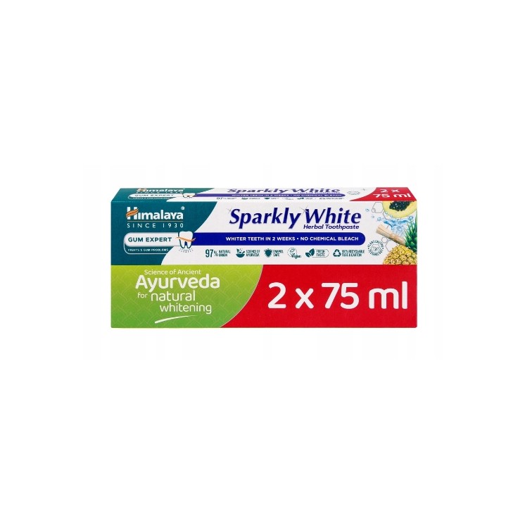 Himalaya Ayurveda wybielająca Pasta do zębów Sparkly White 2 x 75 ml
