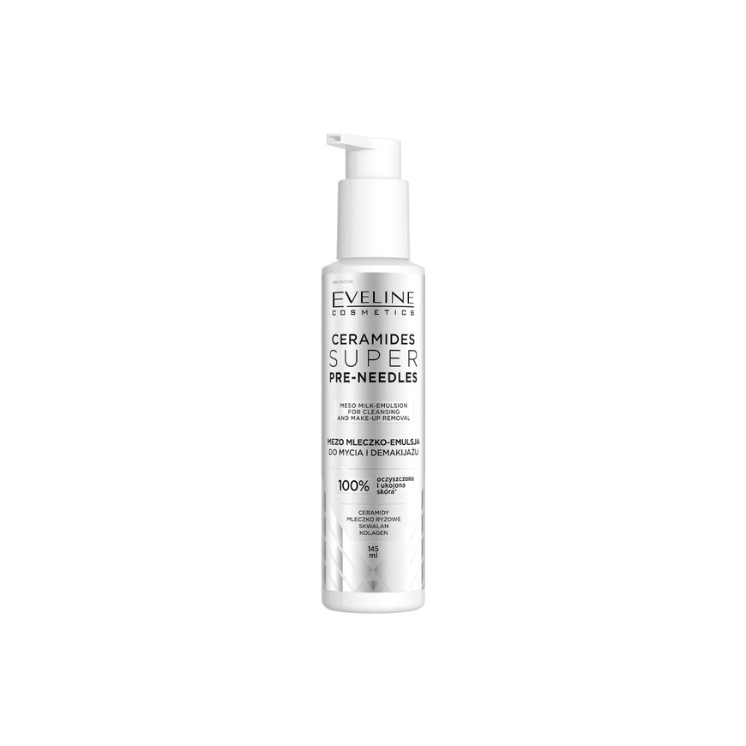 Eveline Ceramides Super Pre-needles Mezo Mleczko-emulsja do mycia i demakijażu 145 ml