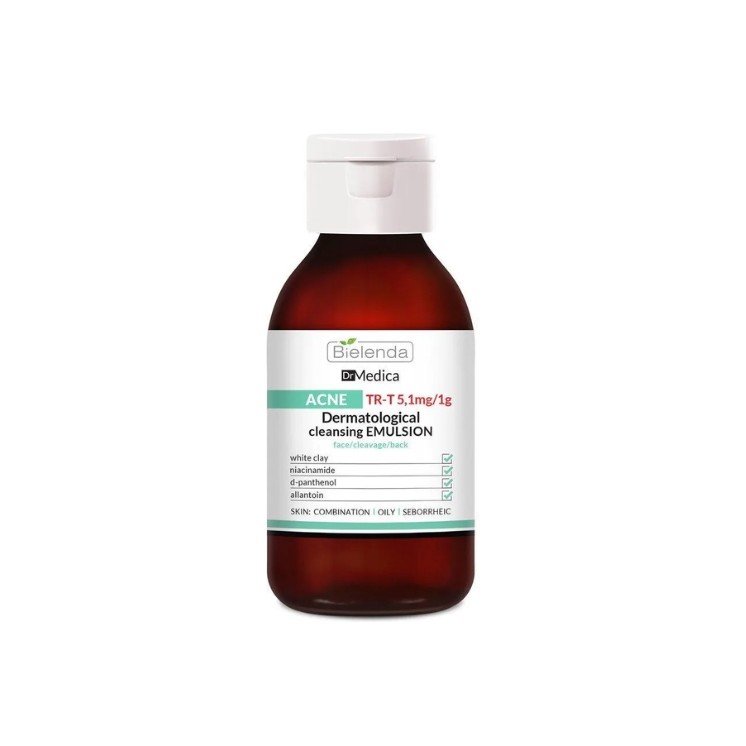 Bielenda Dr Medica Trądzik Dermatologiczna Emulsja oczyszczająca twarz, dekolt, plecy 250 g