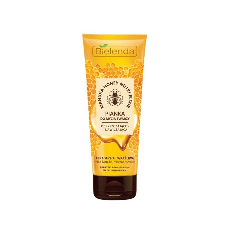 Bielenda MANUKA HONEY NUTRI ELIXIR Oczyszczająco–nawilżająca pianka do mycia twarzy 175 g