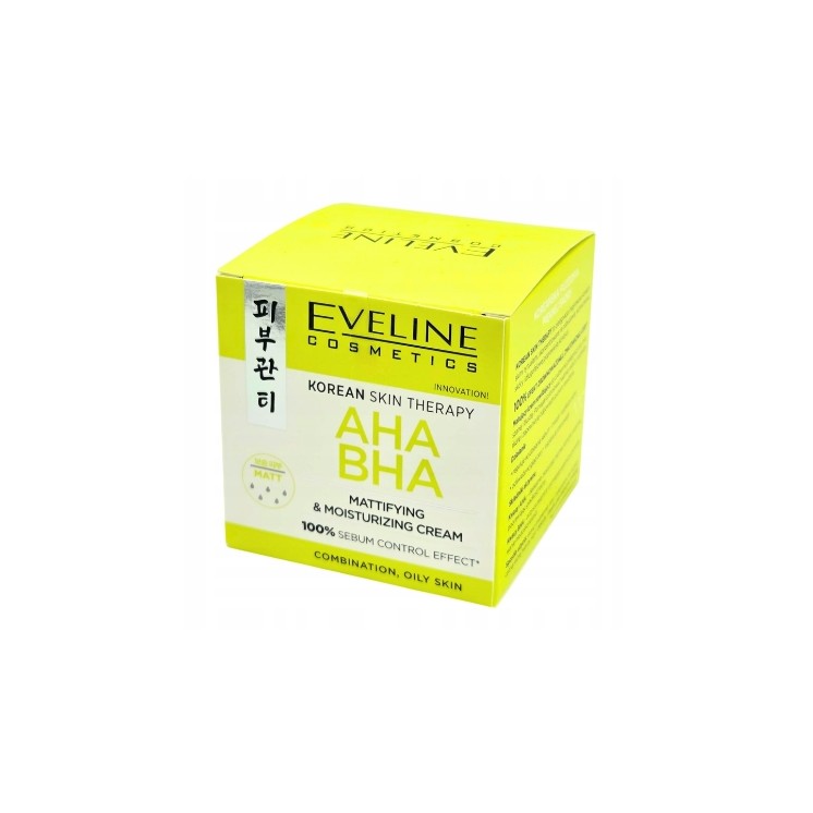 Eveline Korean Therapy Mattifying and Moisturizing Face Cream with AHA and BHA Acids 50 ml