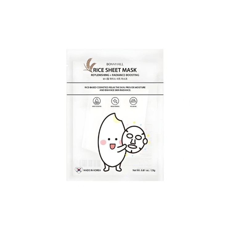 BonnyHill Rice Sheet Mask odżywczo-rozświetlająca  Maseczka do twarzy w płachcie 1 sztuka