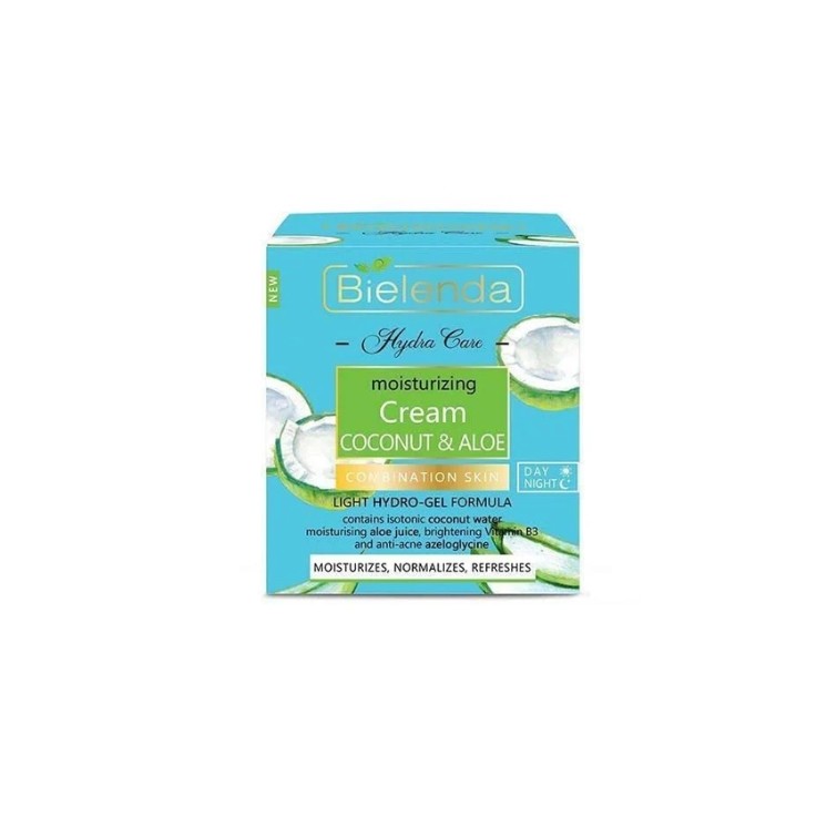 Bielenda Hydra Care Moisturizing Face Cream kokos and Aloe for Combination and Oily Skin 50 ml