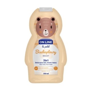 On Line Le Petit Baby Body, Hair and Face Wash Gel with Biscuit 350 ml