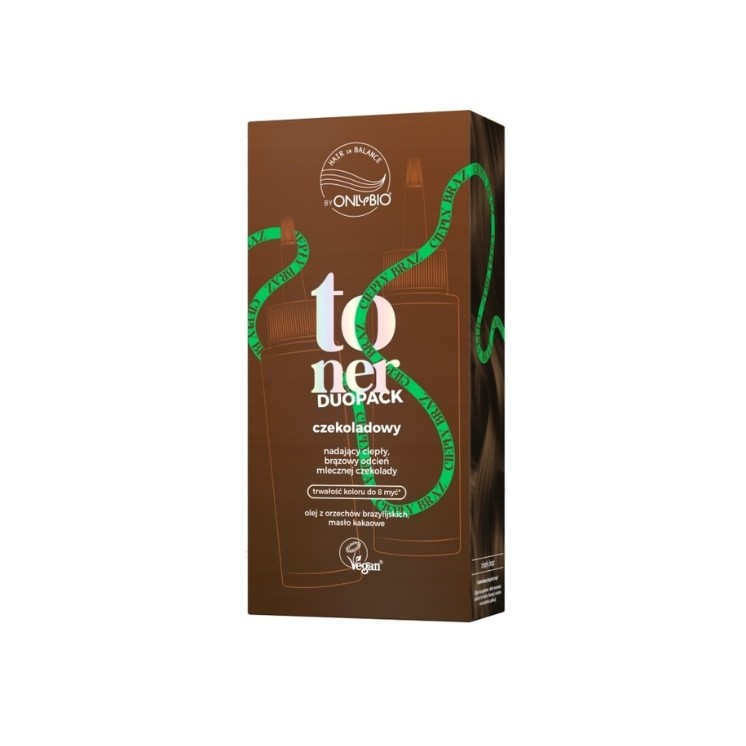 OnlyBio Hair in Balance Duo Pack Toner do włosów Czekoladowy 2x100 ml